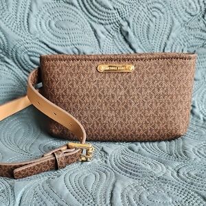 Michael Kors Brown Belt Bag with Signature Monogram NWT